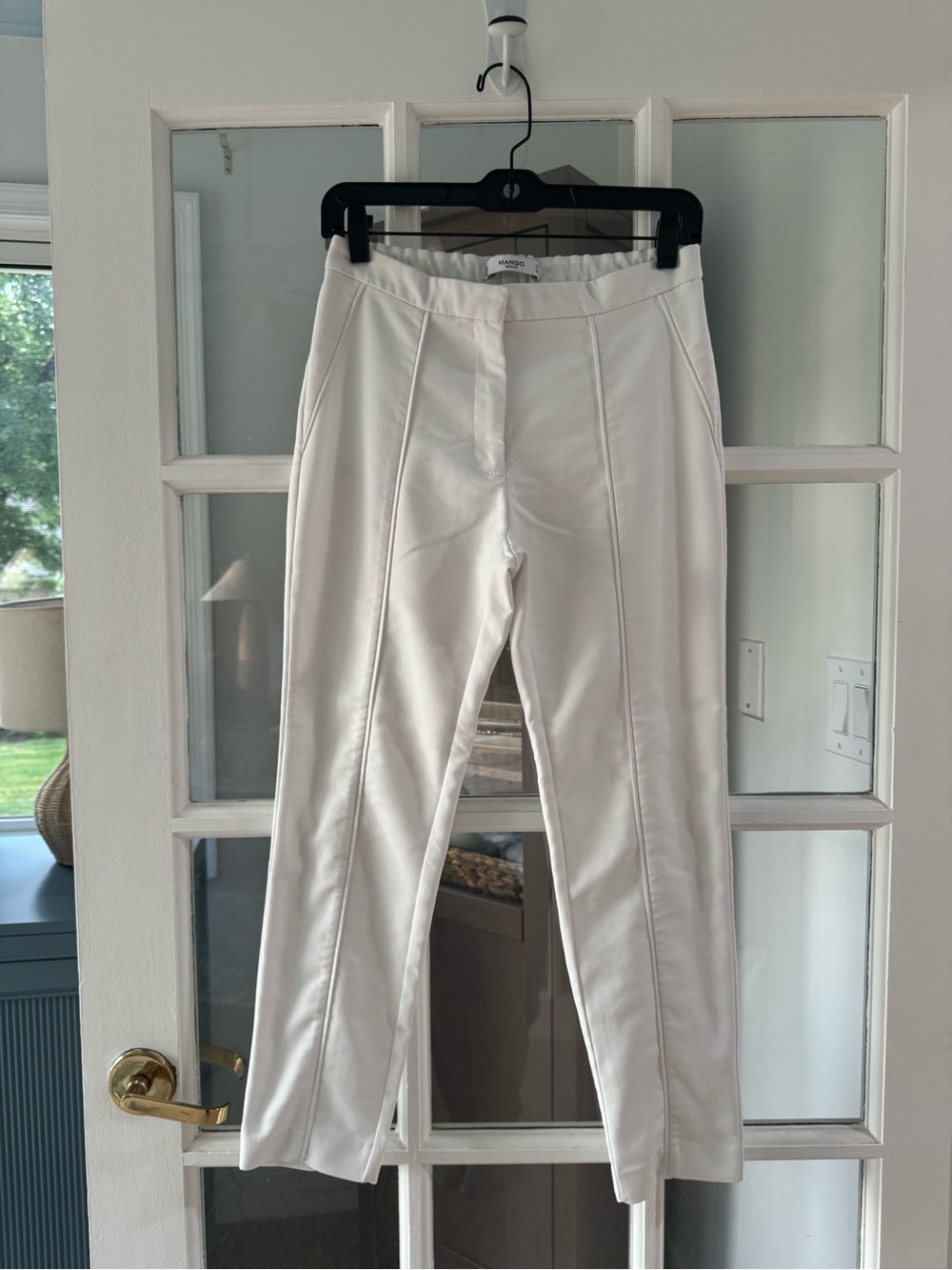 Mango Slim White Pants Size 6
